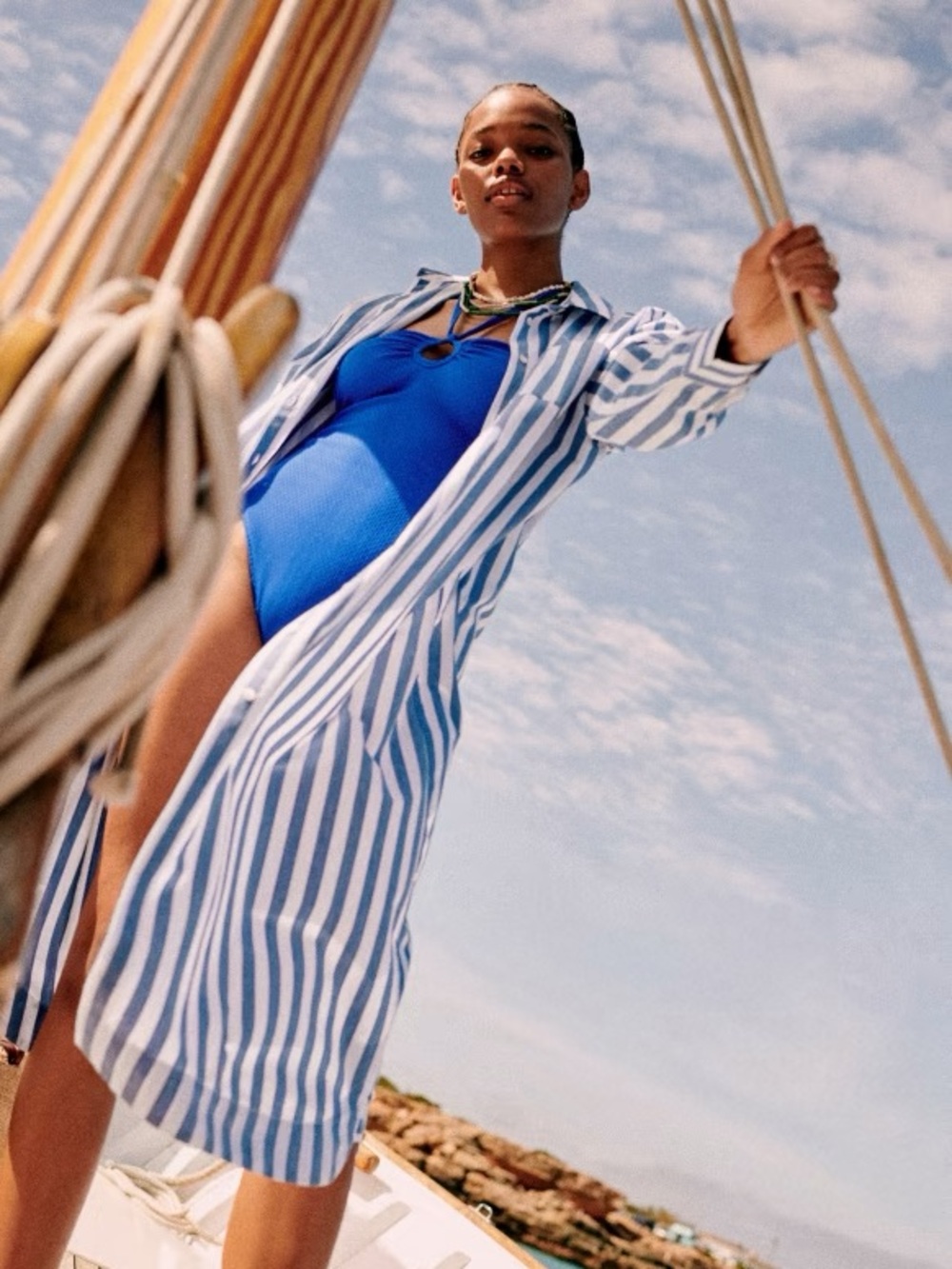 Sezane Blue and White Stripe Maxime Dress Size Small BNWT